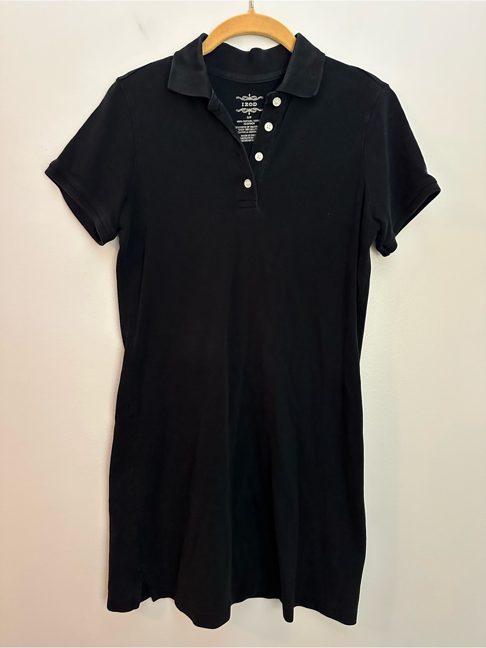 Izod Polo Dress Black Small EUC